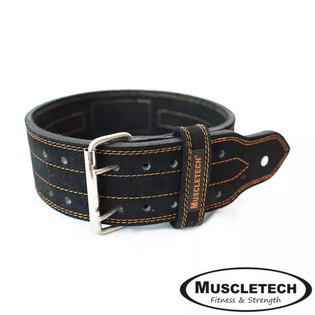 Muscletech Leather Weight Lifting Belt Power Lifting Fitness Belt Gym Belt