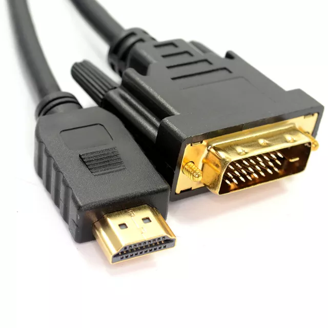 2m DVI 24+1 to HDMI Digital Video Cable/Lead PC or Laptop to LCD HD TV 6ft GOLD