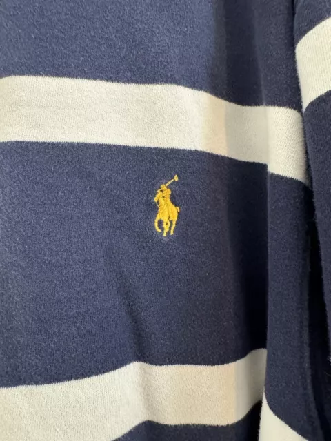 VINTAGE POLO RALPH Lauren Long Sleeve Striped Rugby Shirt Men’s 2XLT ...