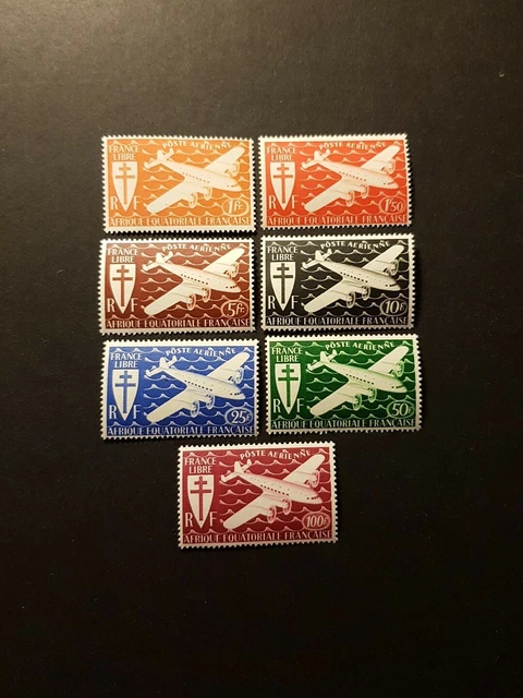 Colonie Afrique Équatoriale Aef Poste Aérienne Pa N°22/28 Neuf ** Luxe Mnh 1941