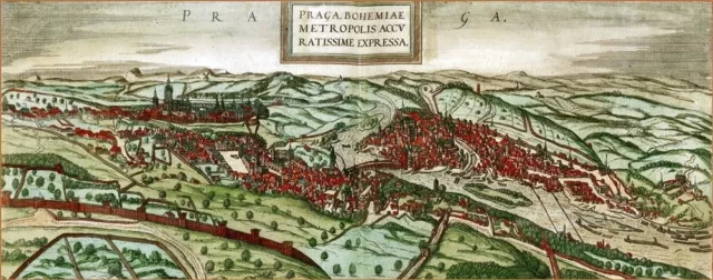 Reproduction plan ancien de Prague 1572