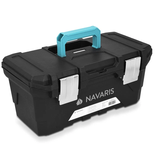 Caja de herramientas con cierre y asa de 40.6 x 22.1 x 18.7CM Navaris