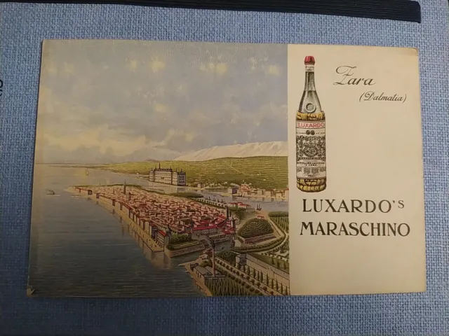 Luxardo's Maraschino Zara Italiana Antica Cartolina Pubblicitaria Liquore