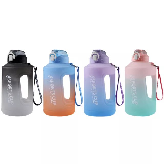2300ml Sports Water Bottle Outdoor Fitness Travel Portable Leakproof Frosted Cup