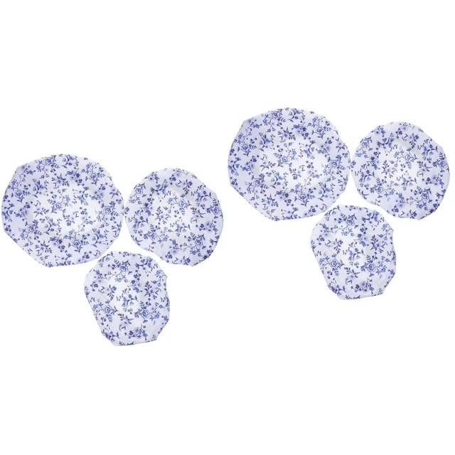 6 pcs Elastic Food Bowl Covers Stretched Bowl Printing Covers Reusable Bowl