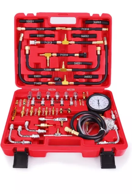 Kit comprobador de presión de inyección de combustible Pro medidor 0-140 PSI incluye todos los accesorios