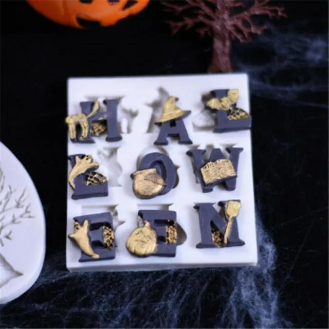 Chocolate Fondant Mold Alphabet Silicone DIY Mould Cake Baking Halloween Letter
