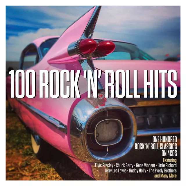 100 Rock 'N' Roll Hits - Chuck Berry Jerry Lee Lewis Elvis Fats - 4 Cds - New!!