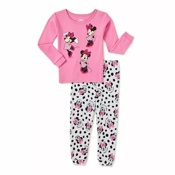 NWT Disney Minnie Mouse Toddler  2 piece Pajama set Long sleeve top & Pants 3T