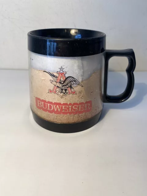 Vintage Thermo Serv Plastic Insulated Budweiser Beer Mug Stein Cup