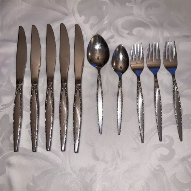 VENETIA Oneida Community Flatware 10 Pieces Vintage Burnished Glossy