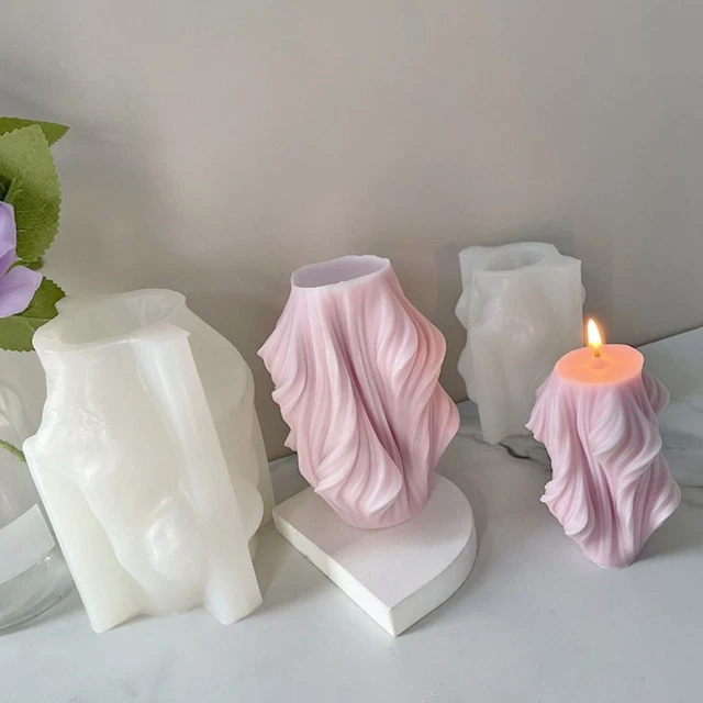 Craft Soap Making Silicone Mould 3D Art Wax Mold Wave Stripe Column Candle Mold