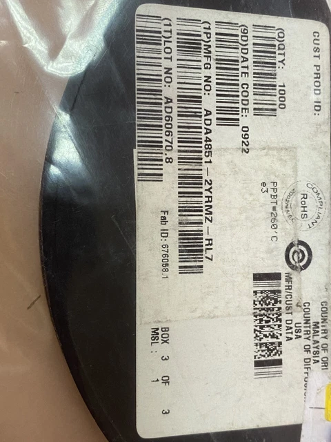 Lot X 50 ADA4851-2YRMZ-RL7 Ic Voltage 'Feedback' 2 Circ 8MSOP