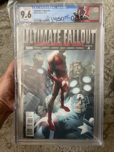 Ultimate Fallout #4 1st Print CGC 9.6 1st App of Miles Morales CUSTOM LABEL!