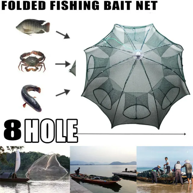 SEA MAGIC FISHING Trap 8 Holes Full Automatic Folding Cage Fish