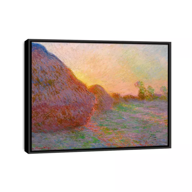 Claude Monet Meule Painting Framed Oil Canvas Print  Wall Art Picture