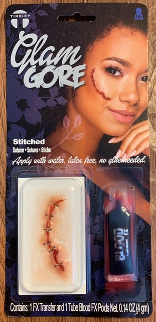 Tinsley Transfers Prosthetic Medium Glam Gore Stitches 3D FX Transfer Kit