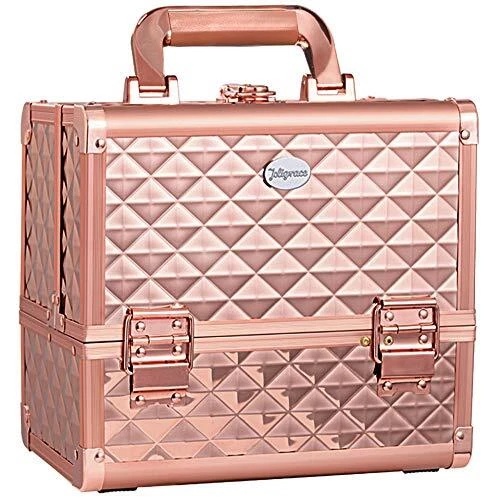 Joligrace Makeup Train Case Cosmetic Box 10 Inches Jewelry Organizer Professi...