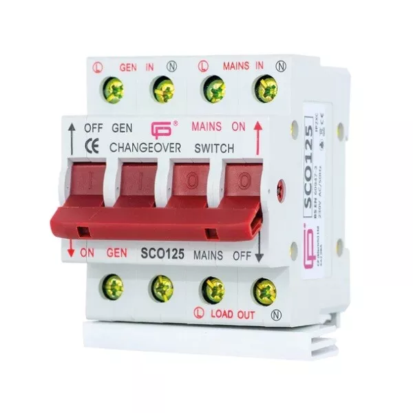 FuseBox 125 Amp Mains to Generator Changeover Switch Single Phase - SCO125SWB