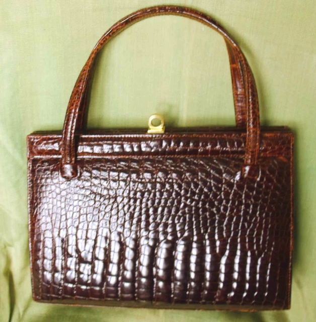 Classica BORSA Autentico ePregiato COCCODRILLO Orig. '50 '60