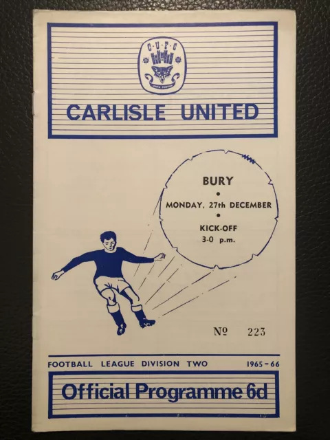 27.12.1965. Carlisle United v Bury, (Div 2).