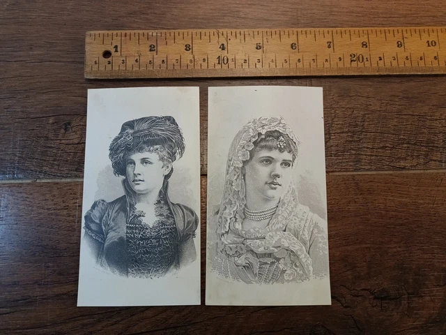 1880s trade cards, Every Lady. Hasting And Stratton Corset. Owego N.Y. (M3)