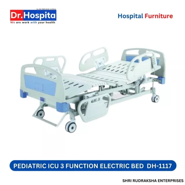 DH-1117 Pediatric ICU 3 Function Electric Hospital Bed Blue And White Mild Steel