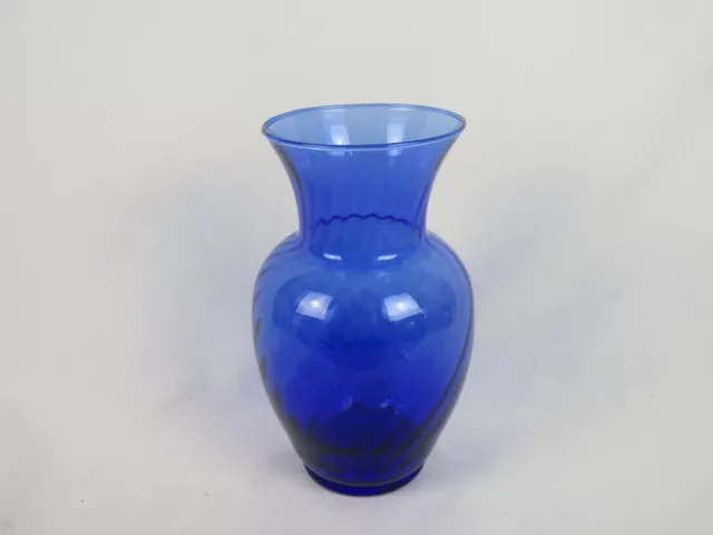 Indiana Glass Cobalt Blue Glass Vase-9 Inch-#30184-USA Made-EUC