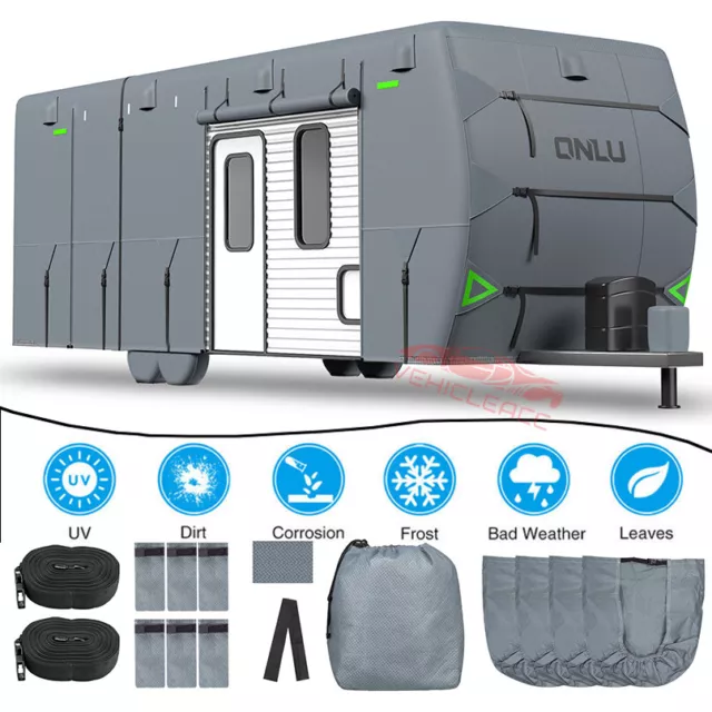 ONLU RV Cover RV Trailer Cover 22'-33' Waterproof Camper Travel Trailer Cover US