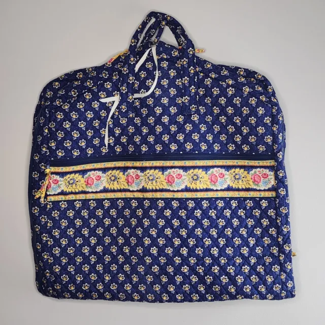 Vera Bradley Garment Folding Bag Navy Blue Floral Quilted Travel 44" Long