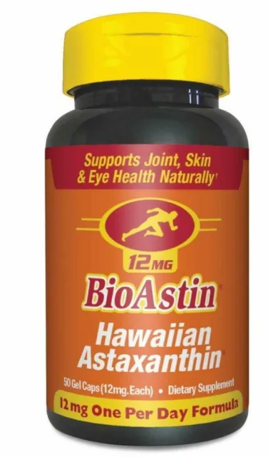 BioAstin Hawaiian Astaxanthin Nutrex Hawaii 12mg / 50 Gel Caps Exp 8/2025+