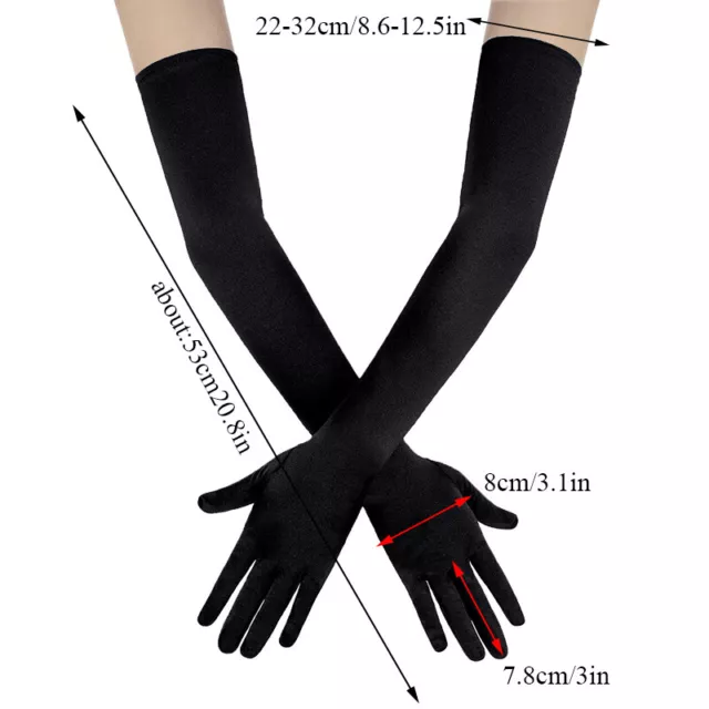 Stretch Satin Extra Long Gloves Wrist Elbow Opera Evening Party Fancy Costume @ 2