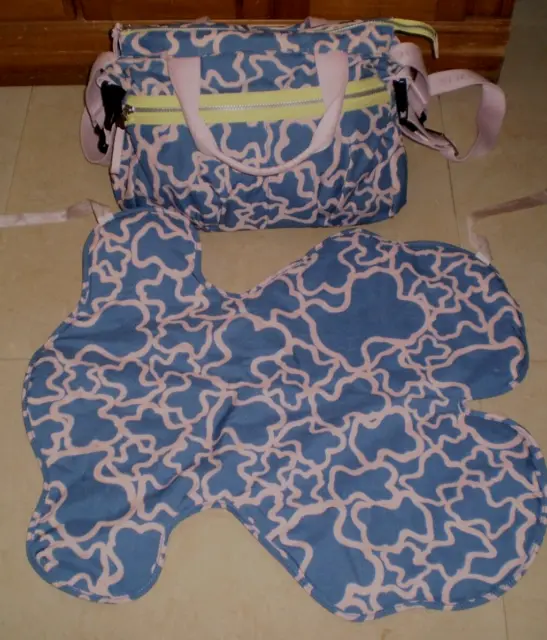 Tous Baby Diapers Bag Beautiful Pink & Blue W/ Changing Pad