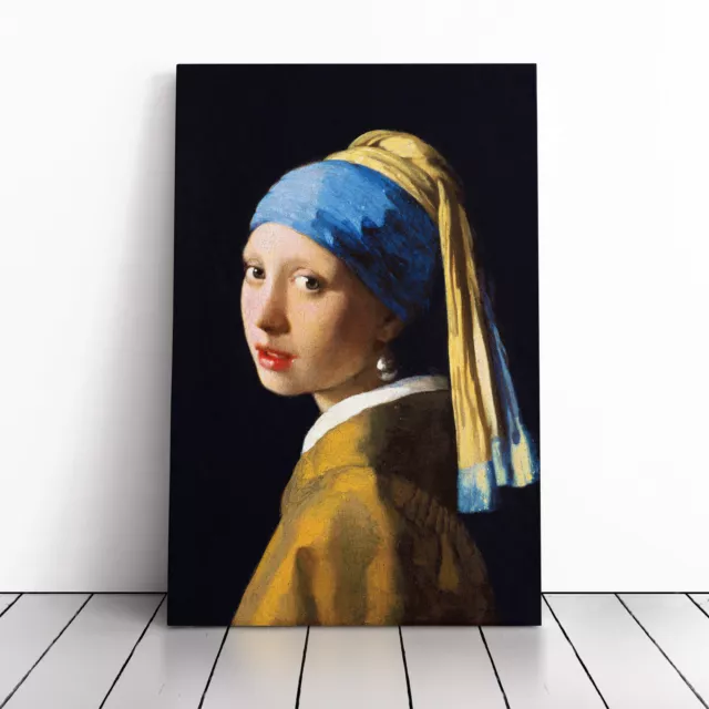 Johannes Vermeer The Girl With The Pearl Earring Canvas Wall Art Print Framed