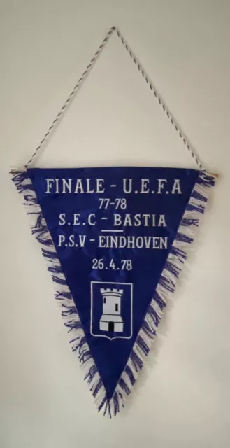 SEC Bastia v  PSV Eindhoven UEFA Cup Final 1978 Replica Fanion Pennant Wimpel.
