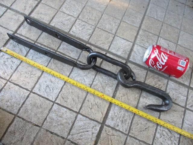 Antique Wrought Iron Strong Rustic Farm Hook Old Barn Tool Hanging Kitchen 11