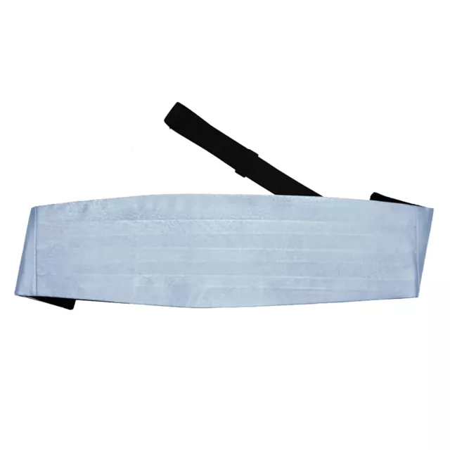 Dusty Blue Mens Cummerbund Satin Plain Adjustable Wedding Accessory by DQT