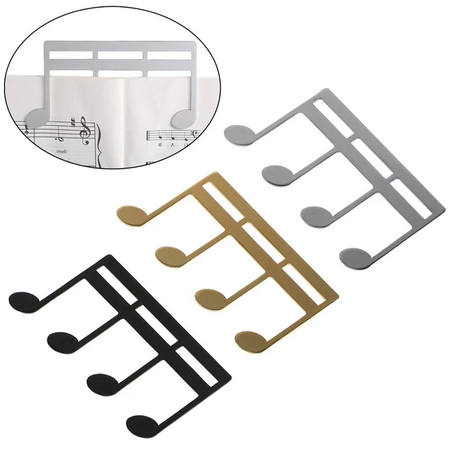 Clip Music Clips Note Holder Piano Silver/Gold/Black 4.13x2.17x0.04inch