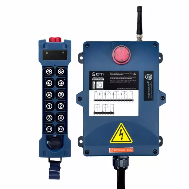 12 Key Industrial Wireless Hoist Lift Crane Remote Control Transmitter+Receiver
