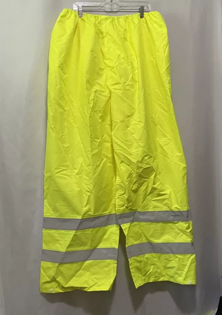 Hi Vis rain pants reflective tape mens size 3 x nwot e151 3