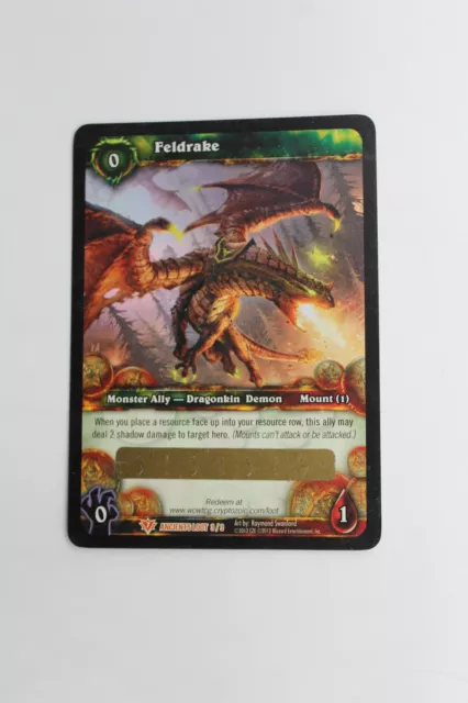 Feldrake World of Warcraft TCG Mount  Loot Card Unscratched