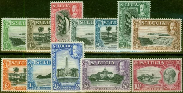 St Lucia 1936 Set of 12 SG113-124 Fine LMM