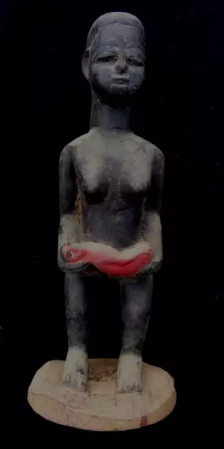 african tribal art fine   face fertitiky figure FANTE 32 cm wood vintage