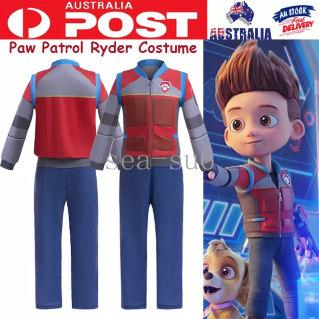 Kids Boys Paw Patrol Ryder Costume Cosplay Ryder Coat Pants Book Week 2-13 Years