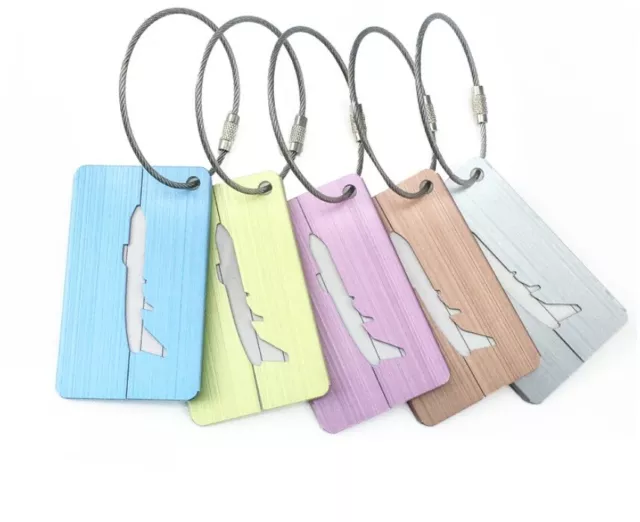 Stampare PDF Etichette Da Viaggio Per Bagaglio In Alluminio - Personalizzabili Con Nome E Indirizzo, Identificative Per Valigie Etichette Identificative Bagaglio - Foto 2