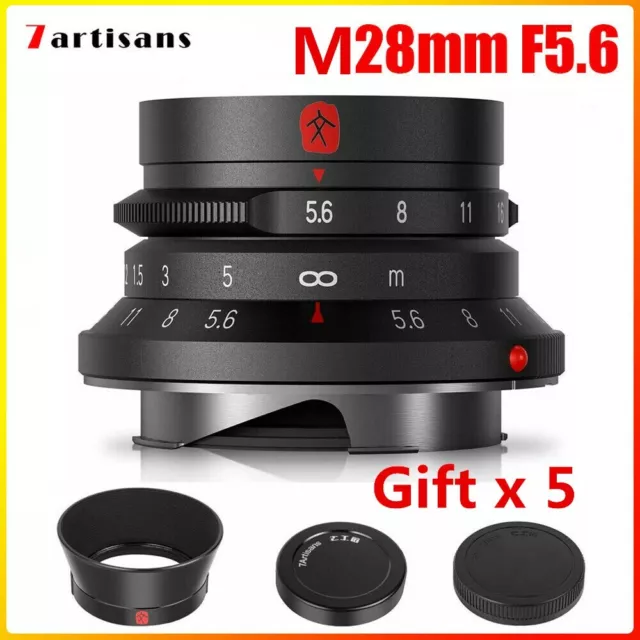 7artisans M28mm F5.6 Full Frame Wide Angle Lens for Leica M M7 M8 M9p M10 Camera