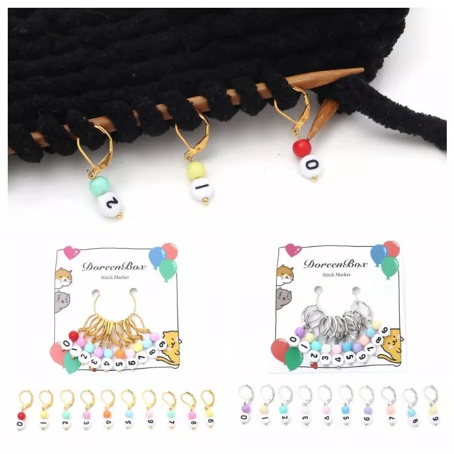ACRYLIC KNITTING STITCH Markers Number 0-9 Label for 10 PCs/Set Knitting  $12.71 - PicClick AU