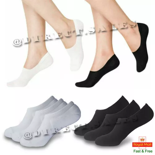 3 & 6 Pair Men Women Invisible Socks Anti Slip Trainer Shoe Liner Gym Socks New