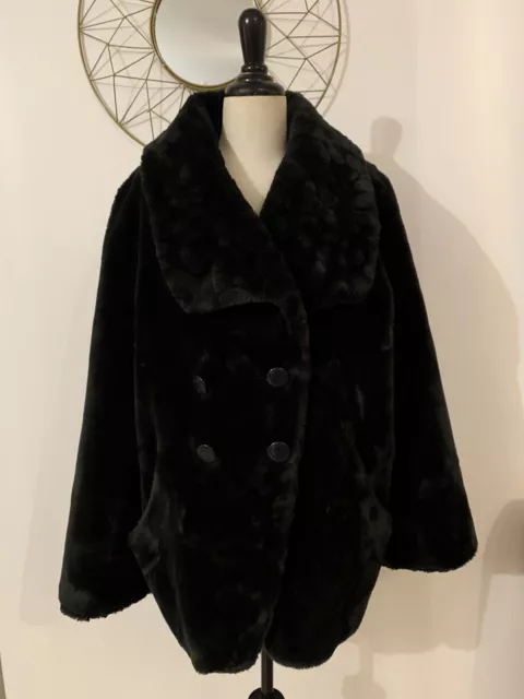 Magnifique manteau JPR moumouté noir ultra vintage taille S