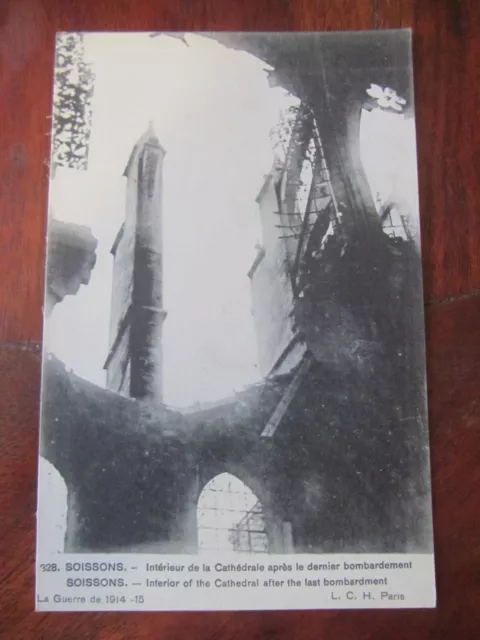 Cpa Militaire Soissons Interieur De La Cathedrale Apres Le Dernier Bombardement